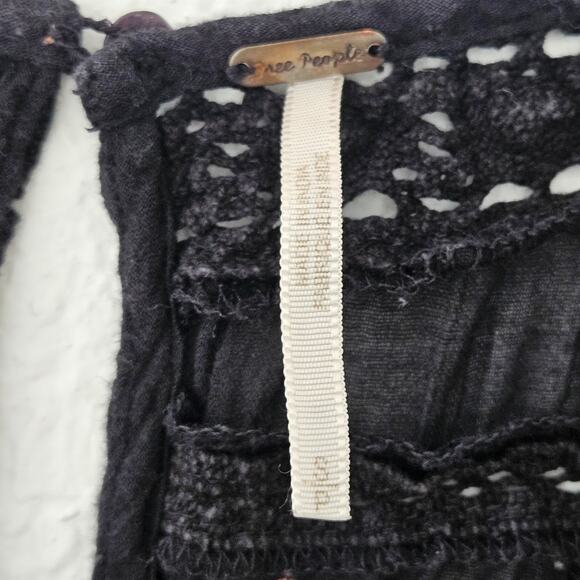 Free People Perfectly Victorian Black Embroidered Dress Short Sleeve Size S $168 - Picture 7 of 11